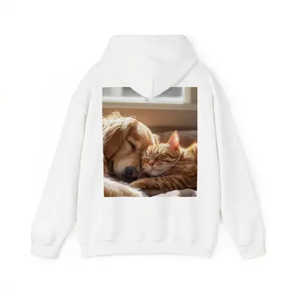Golden Retriever and Orange Tabby Cat Sleeping
