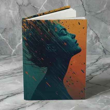 Woman Profile Dissolving Paint Splatter Abstract Art