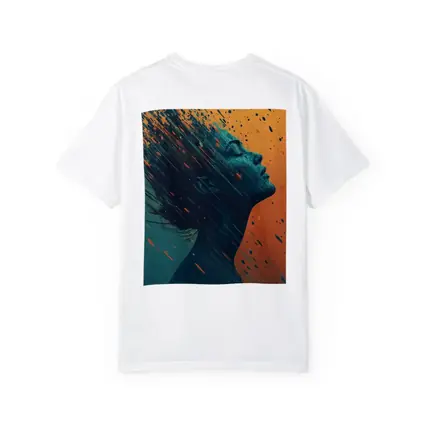 Woman Profile Dissolving Paint Splatter Abstract Art