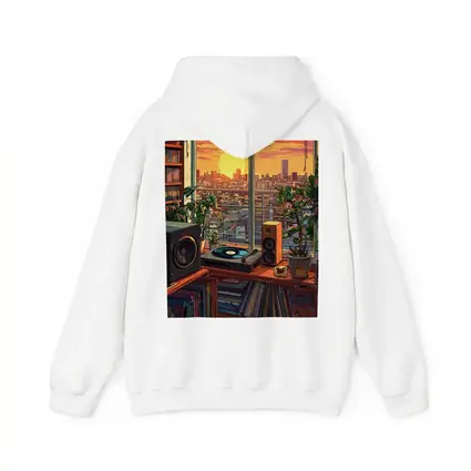Retro Vinyl Room Anime City Sunset