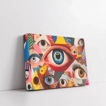 Pop Art Collage Many Eyes Abstract