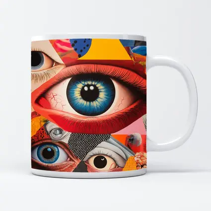 Pop Art Collage Many Eyes Abstract