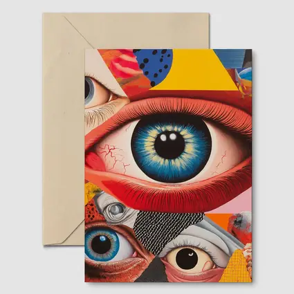 Pop Art Collage Many Eyes Abstract