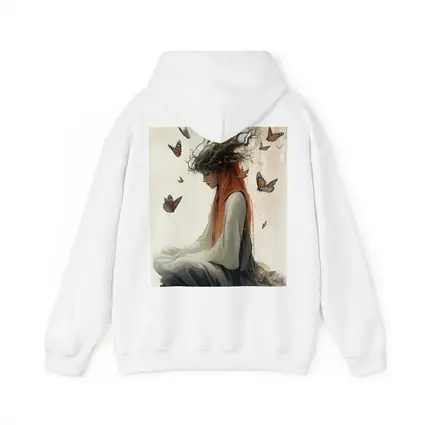 Red Haired Woman Butterflies Fantasy Art
