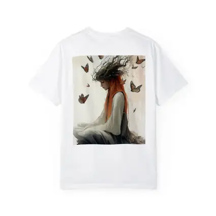 Red Haired Woman Butterflies Fantasy Art