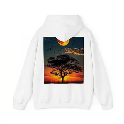 Full Moon Tree Silhouette African Sunset Sky