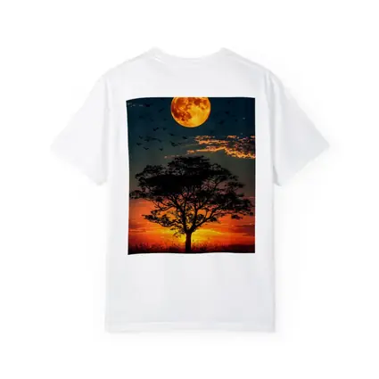 Full Moon Tree Silhouette African Sunset Sky