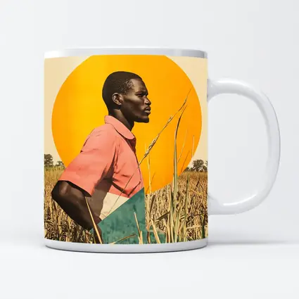 Young Man Standing in Golden Wheat Field