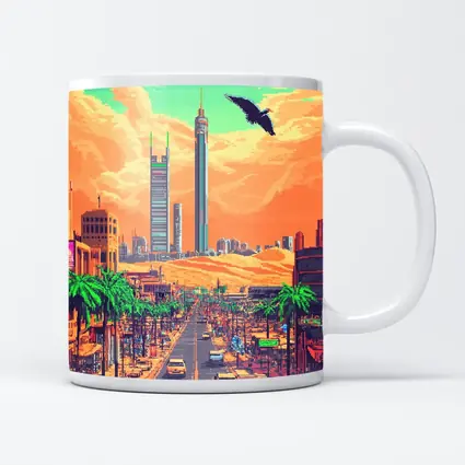 Pixel Art Desert City Street Scene