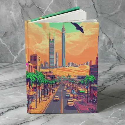 Pixel Art Desert City Street Scene