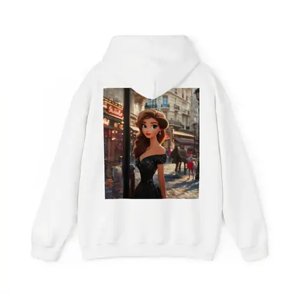 Cartoon Girl Black Dress Paris Street