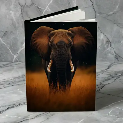 African Elephant Walking Through Golden Savanna Grass