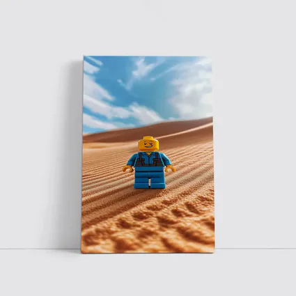 Lego Minifigure Standing On Desert Sand Dunes