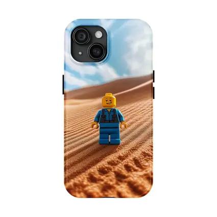 Lego Minifigure Standing On Desert Sand Dunes