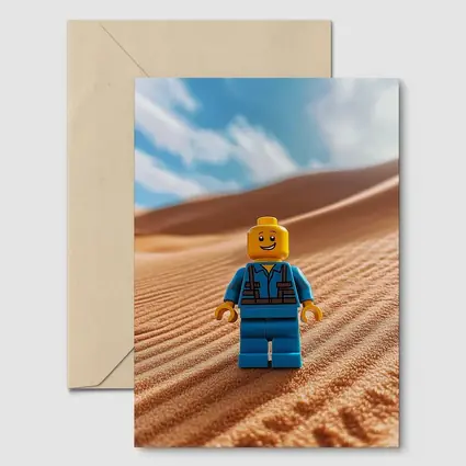Lego Minifigure Standing On Desert Sand Dunes