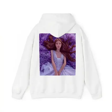 Red Hair Woman Purple Floral Fantasy Art