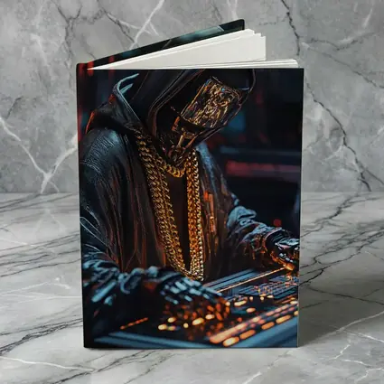 Cyberpunk Hooded Figure Gold Chain DJ