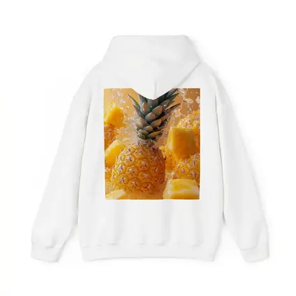 Fresh Pineapple Chunks Water Splash Yellow Background