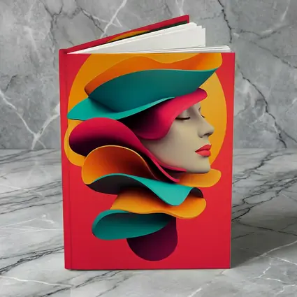 Colorful 3D Woman Face Abstract Art