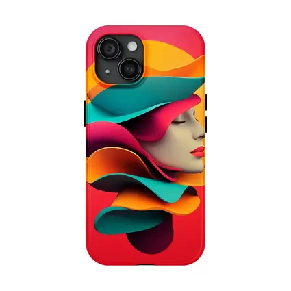 Colorful 3D Woman Face Abstract Art