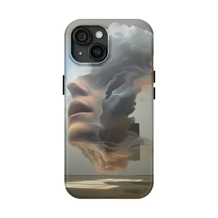 Surreal Female Face Dissolving Into Clouds