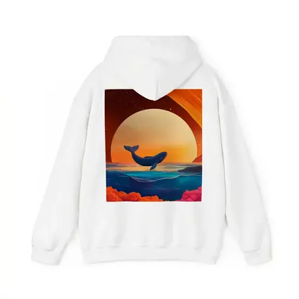 Whale Leaping Over Surreal Ocean Sunset
