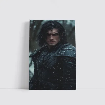 Dark Warrior Man Snow Fantasy Portrait