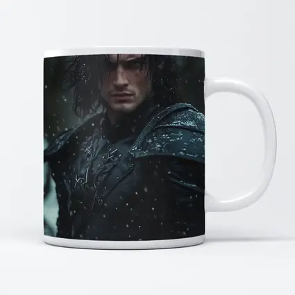 Dark Warrior Man Snow Fantasy Portrait
