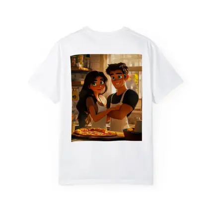 Animated Couple Making Pizza in Kitchen