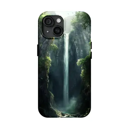Tall Waterfall Cliff Fantasy Forest Art