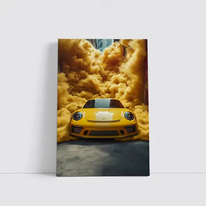 Yellow Porsche 911 Golden Smoke Cloud