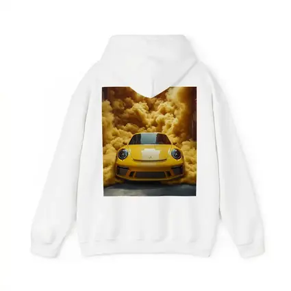 Yellow Porsche 911 Golden Smoke Cloud