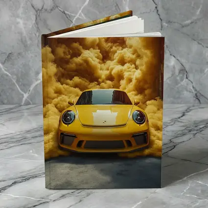Yellow Porsche 911 Golden Smoke Cloud