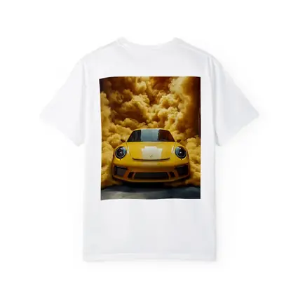 Yellow Porsche 911 Golden Smoke Cloud