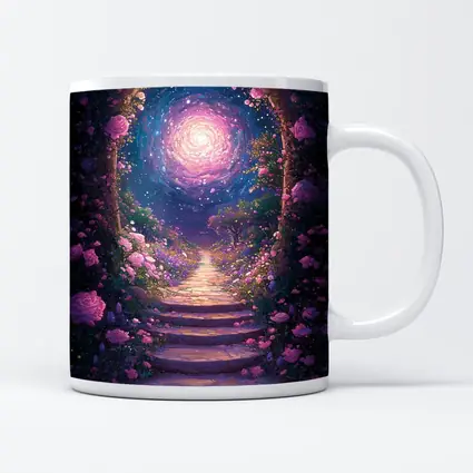 Fantasy Rose Garden Arch Glowing Galaxy