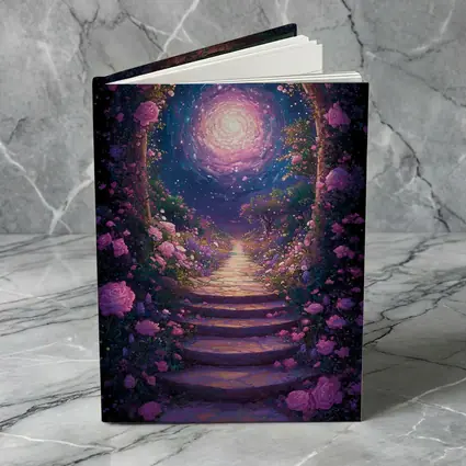 Fantasy Rose Garden Arch Glowing Galaxy