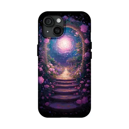 Fantasy Rose Garden Arch Glowing Galaxy