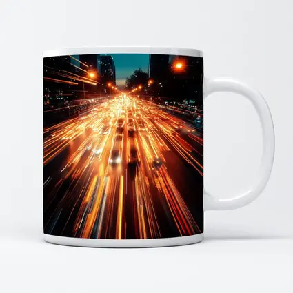 City Highway Light Trails Night Long Exposure