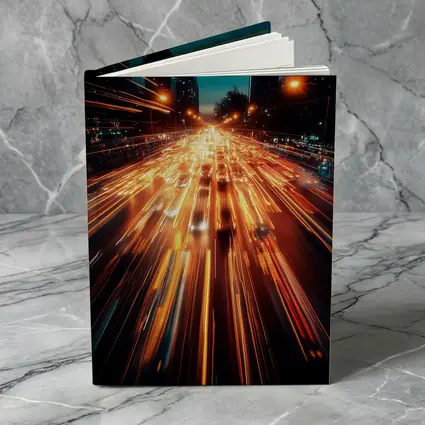 City Highway Light Trails Night Long Exposure