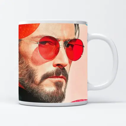 Bearded Man Red Sunglasses Pop Art Portrait
