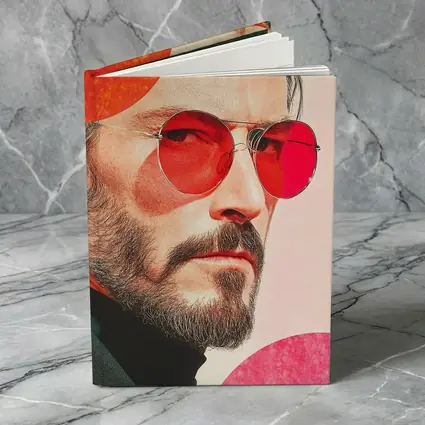 Bearded Man Red Sunglasses Pop Art Portrait