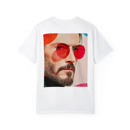 Bearded Man Red Sunglasses Pop Art Portrait