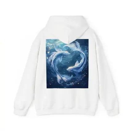 Pisces Koi Fish Glowing Blue Cosmic Water