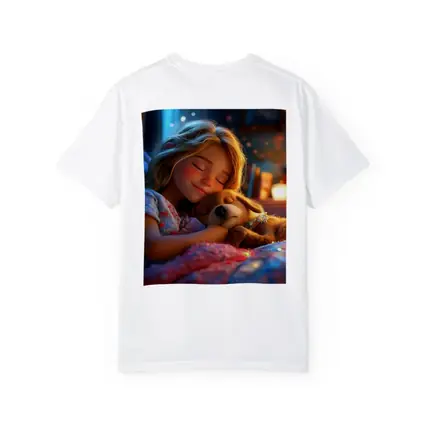 Girl Sleeping With Dog Cozy Bedroom Night
