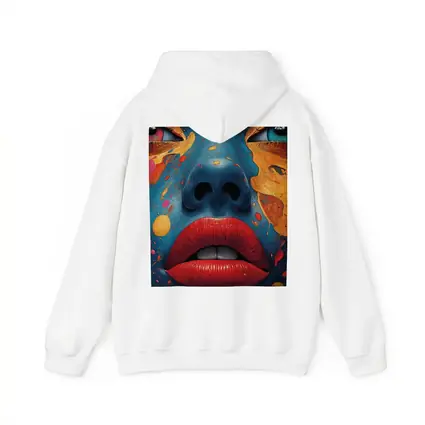 Blue Face Woman Bold Paint Splash Art