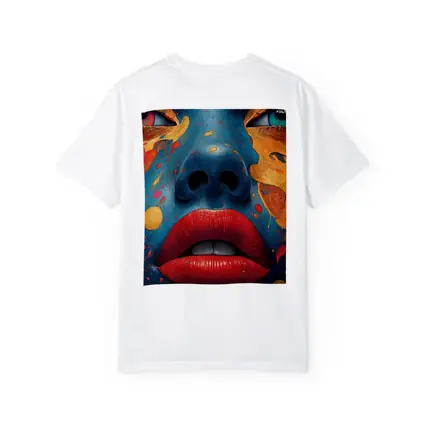 Blue Face Woman Bold Paint Splash Art