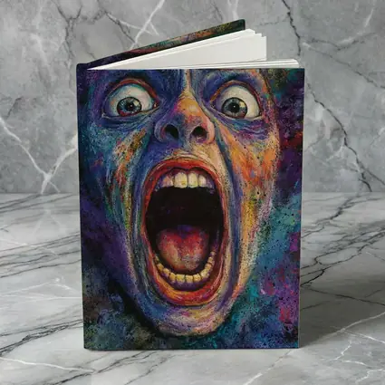 Screaming Face Colorful Expressionist Horror Art
