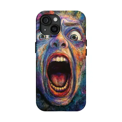 Screaming Face Colorful Expressionist Horror Art