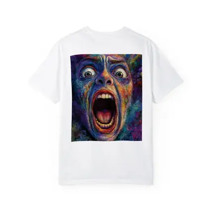 Screaming Face Colorful Expressionist Horror Art