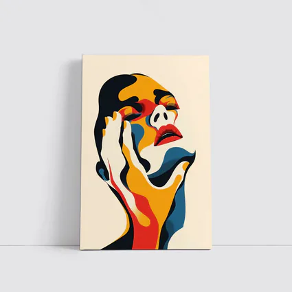 Abstract Woman Face Bold Color Art